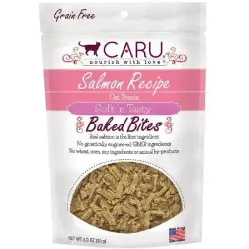 Caru Pet Food Soft 'n Tasty Baked Bites Salmon Recipe Grain-Free Cat Treats Caru Pet Food