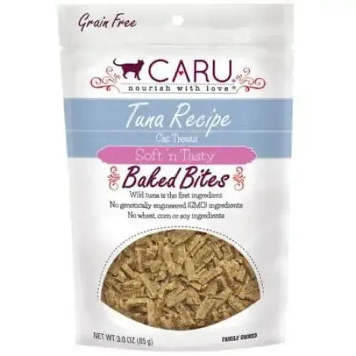 Caru Pet Food Soft 'n Tasty Baked Bites Tuna Recipe Grain-Free Cat Treats Caru Pet Food