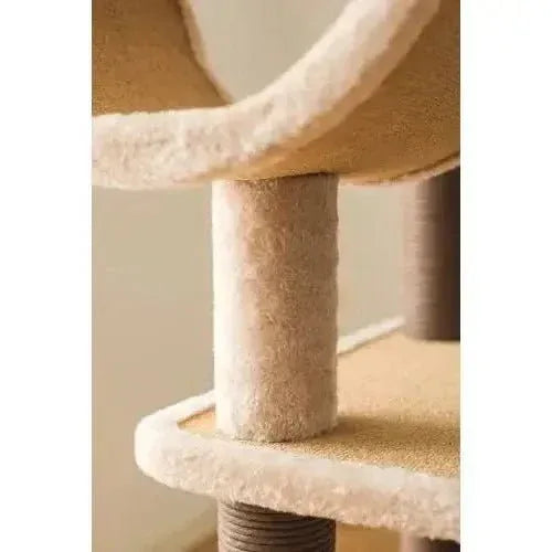 Catry, Camel Cat Tree Tower with Paper Rope Covered Scratching and Condo Tunnel - Talis Us