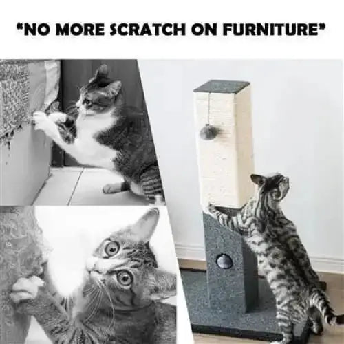 Catry Large Cat Tree Cat Scratching Post with Natural Sisal Rope and Toys petpal