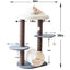 Catry, Lifted Cat Tree Cat Tower with Tunnel and Pom Poms - Talis Us