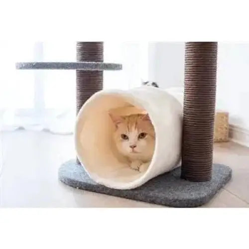 Catry, Lifted Cat Tree Cat Tower with Tunnel and Pom Poms - Talis Us