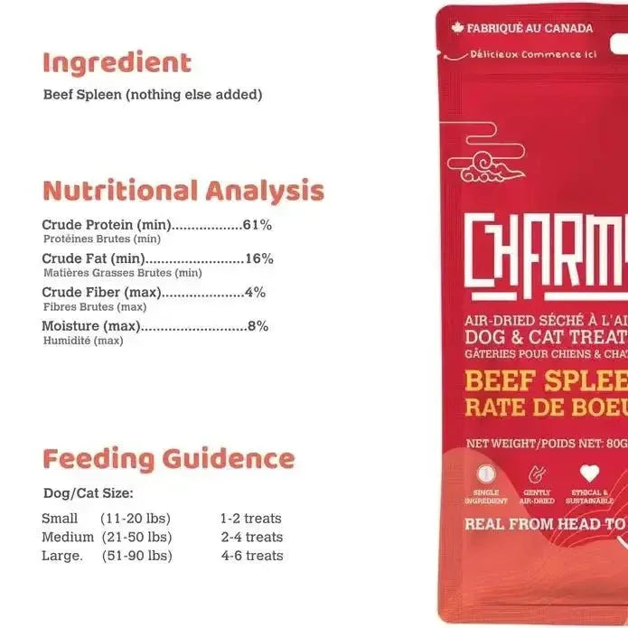 Charmy Pet Beef Spleen Dog Treats 3.8 oz - Talis Us
