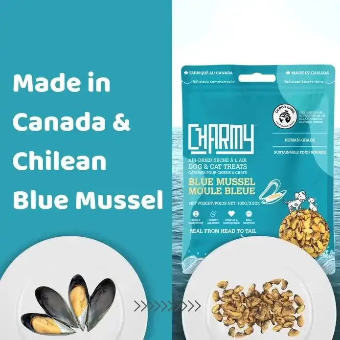 Charmy Pet Blue Mussel Dog Treats 3.8 oz - Talis Us