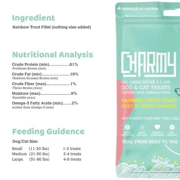 Charmy Pet Rainbow Trout Dog Treats - Talis Us