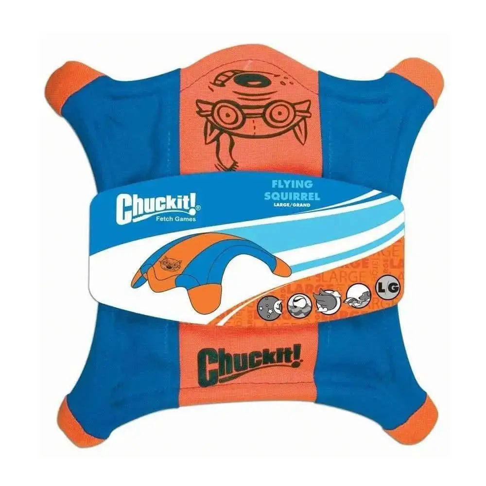 Chuckit!® Flying Squirrel Dog Toys Orange/Blue Color Large Chuckit!®