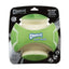 The Chuckit!® Kick Fetch Max Glow Dog Toy, size large, in green/white, features glow-in-the-dark sections for interactive play. The packaging highlights its glowing design for endless fun with your dog.