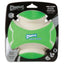 The Chuckit!® Kick Fetch Max Glow Dog Toy in glow green/white is a high-visibility, glow-in-the-dark ball for small dogs, ideal for interactive play and exciting fetch games. Comes in its packaging.