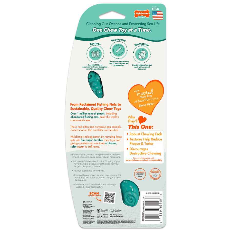 Nylabone Power Chew Love Our Oceans Frenzy Bone Dog Chew Toy