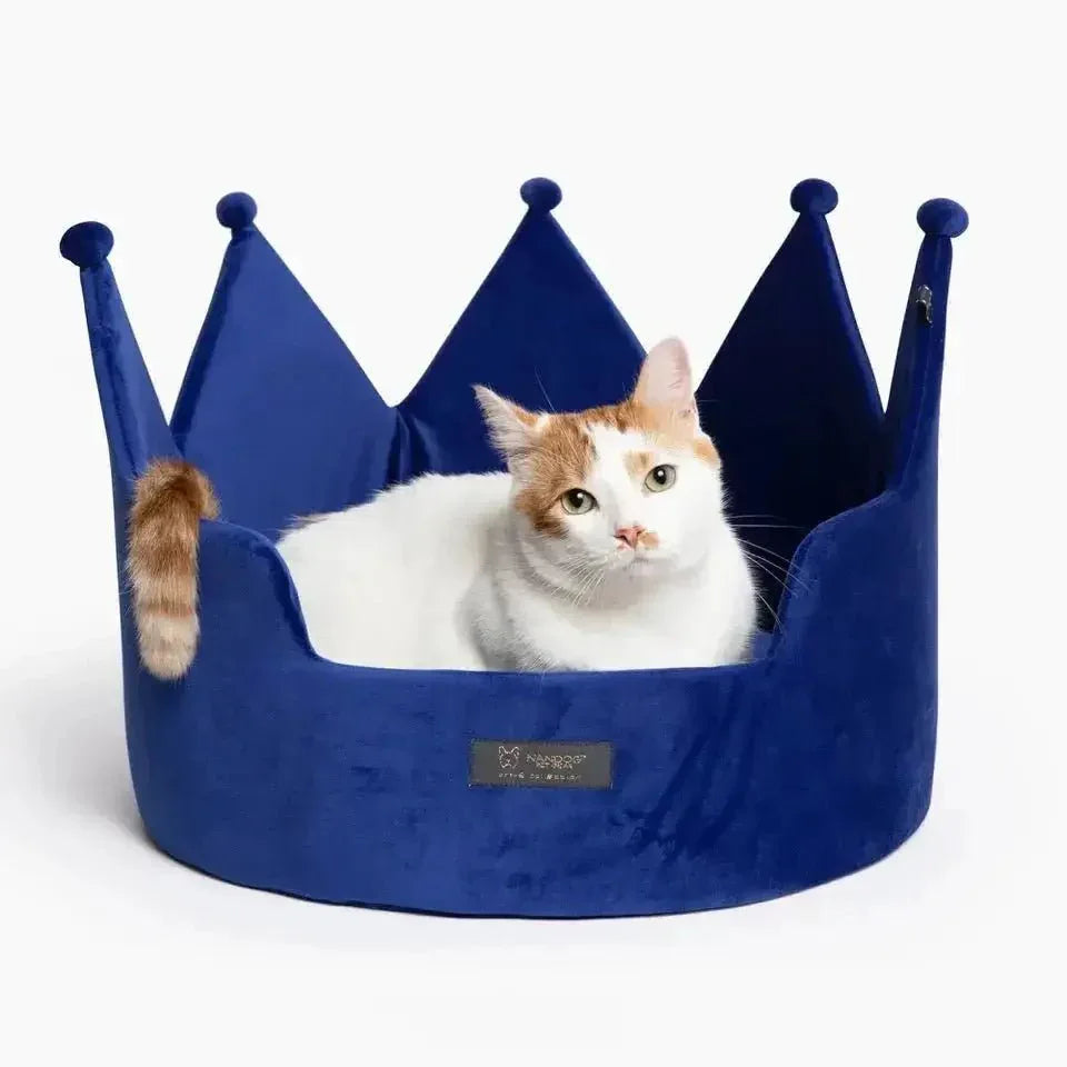 Crown Pet Bed Micro Plush Royal Blue Large - Talis Us