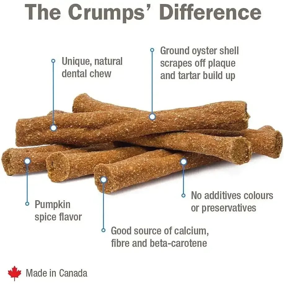 Crumps' Naturals Pumpkin Plaque Busters Dental Dog Treats - Talis Us