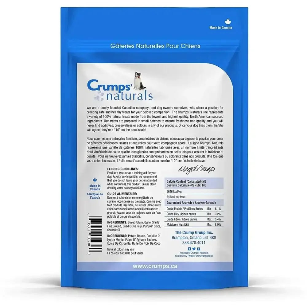 Crumps' Naturals Pumpkin Plaque Busters Dental Dog Treats - Talis Us