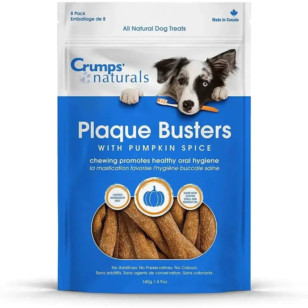 Crumps' Naturals Pumpkin Plaque Busters Dental Dog Treats - Talis Us
