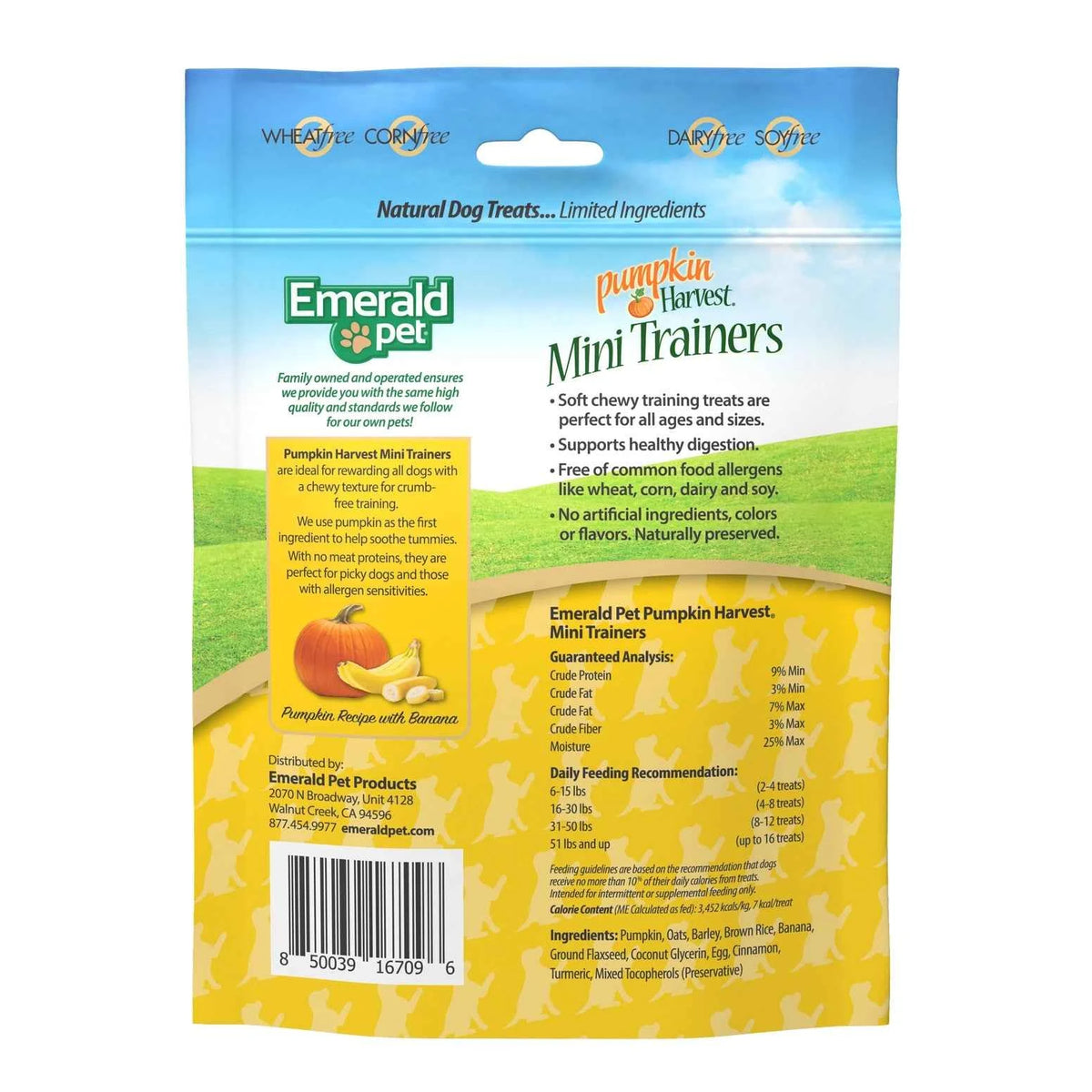 Emerald Pet Pumpkin Harvest Mini Trainers Soft & Chewy Dog Treats 6 oz