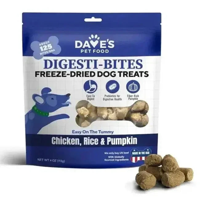 Dave's Digesti - Bites Chicken, Rice & Pumpkin Freeze - Dried Dog Treats - Talis Us