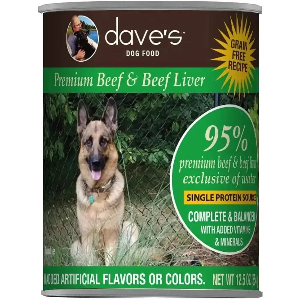 Dave's Pet Food™ 95% Premium Meat™ Grain Free Beef & Beef Liver Dog Food 13 Oz x 12 Count - Talis Us