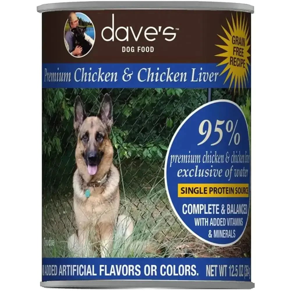 Dave's Pet Food™ 95% Premium Meat™ Grain Free Chicken & Chicken Liver Dog Food 13 Oz x 12 Count - Talis Us