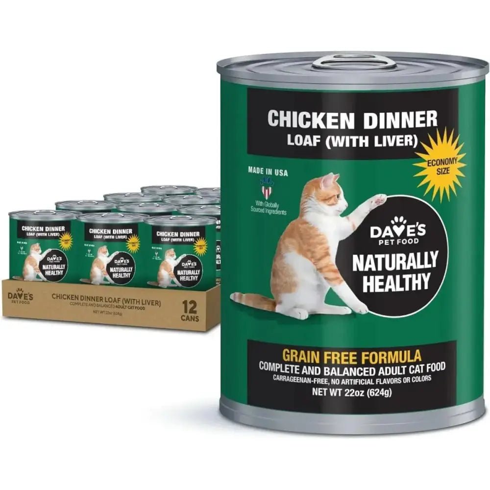 Dave's Pet Food Naturally Healthy Chicken Dinner Grain - Free Wet Cat Food 22oz/ 12ct - Talis Us