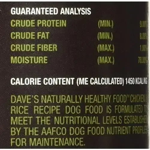 Dave's Pet Food™ Naturally Healthy Chicken & Rice Dog Food 13 Oz x 12 Count - Talis Us