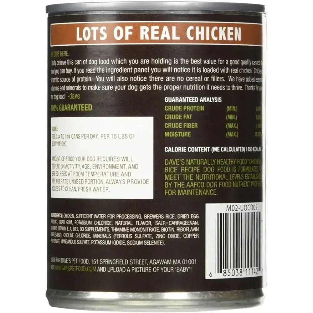 Dave's Pet Food™ Naturally Healthy Chicken & Rice Dog Food 13 Oz x 12 Count - Talis Us