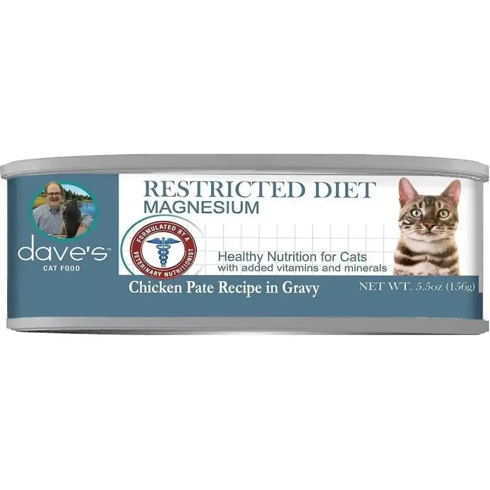 Dave's Pet Food™ Restricted Magnesium Chicken Pate Recipe in Gravy Wet Cat Food 5.5oz can case of 24 - Talis Us