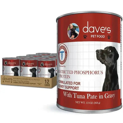 Dave's Pet Food Veterinarian Formulated Restricted Phosphorus & Protein Kidney Support, Tuna Pate in Gravy Wet Dog Food - Talis Us