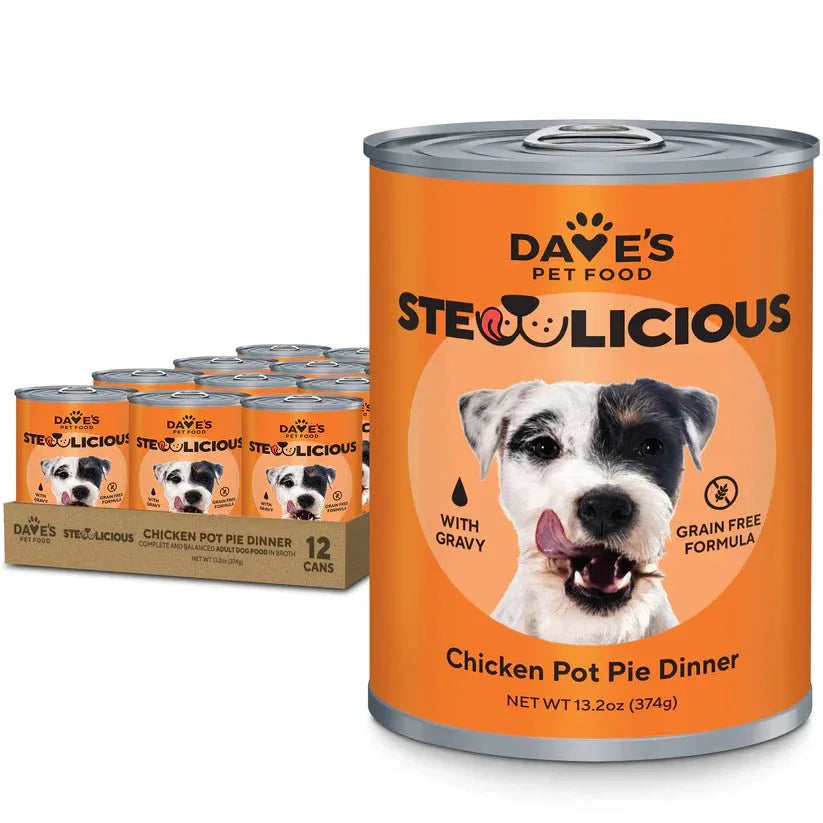 Dave's Stewlicious Chicken Pot Pie Dinner Wet Dod Food 12ea/13.2 oz - Talis Us
