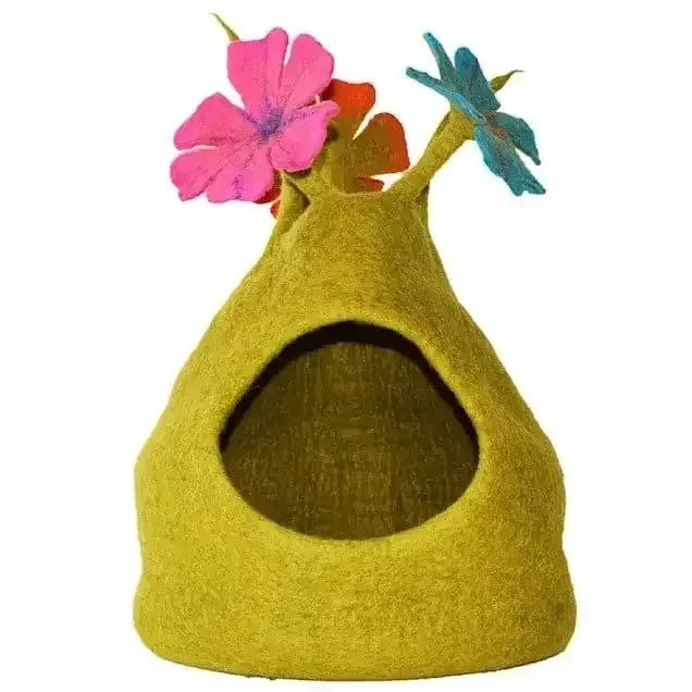 Dharma Dog Karma Cat Bouquet Cave Green/Multi Small Dogs & Cat Bed - Talis Us