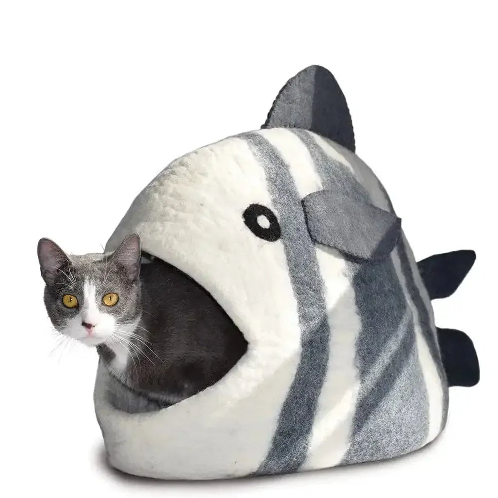 Dharma Dog Karma Cat Wool Pet Cave, Fish Small Dogs & Cat Bed - Talis Us