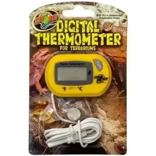 Zoo Med Laboratories digital terrarium thermometer with clear display and sensor for accurate temperature readings