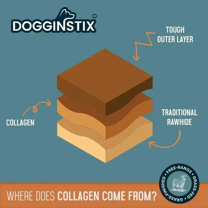 Dogginstix Braided Lamb Collagen Dog Chews 6" - 5 Pieces - Talis Us