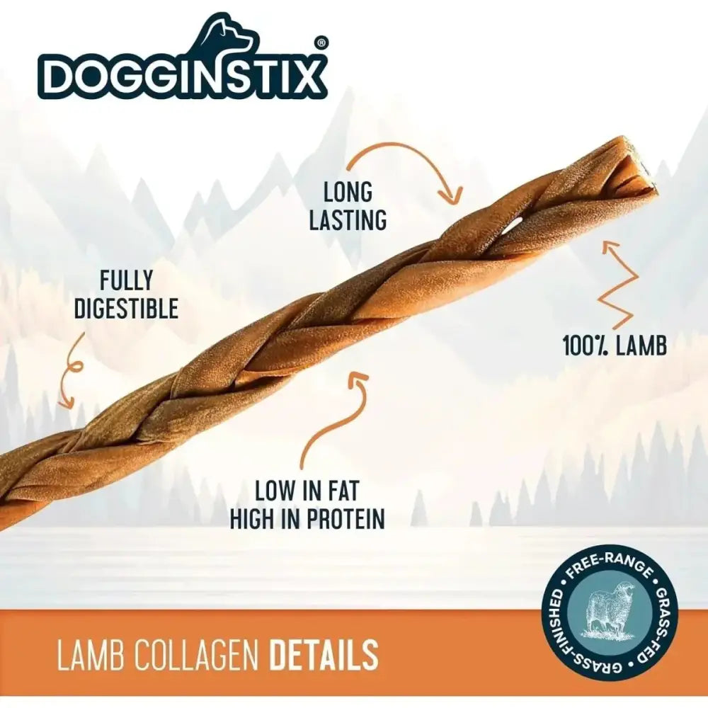 Dogginstix Braided Lamb Collagen Sticks Dog Chew - Talis Us