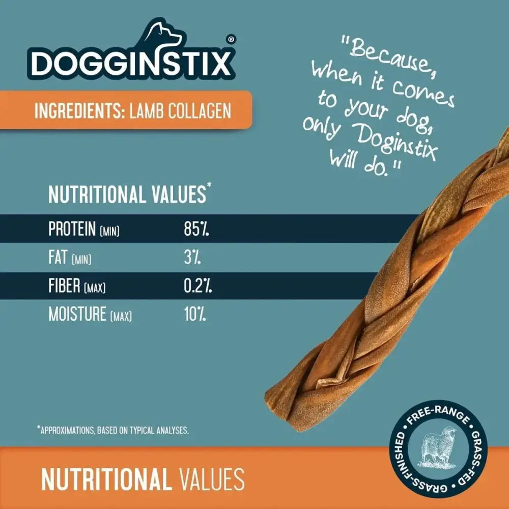 Dogginstix Braided Lamb Collagen Sticks Dog Chew - Talis Us
