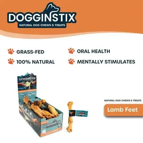 Dogginstix Odor Free Lamb Feet Chews for Puppies Case of 40 - Talis Us