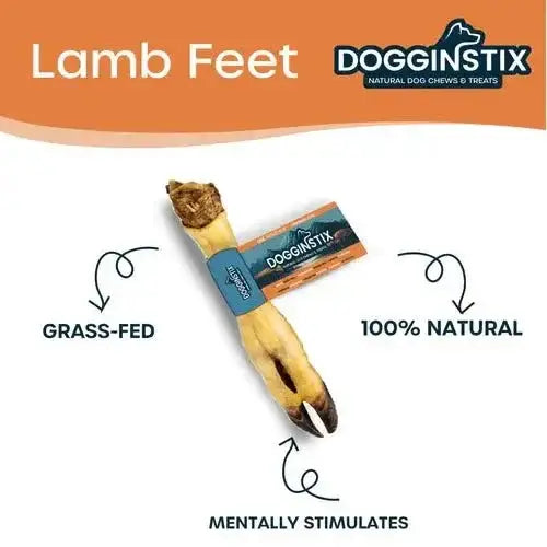 Dogginstix Odor Free Lamb Feet Chews for Puppies Case of 40 - Talis Us