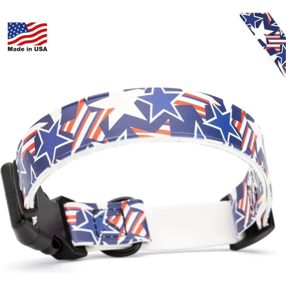 Dogline Biothane Printed Flag Dog Collar with Quick Release Buckle - Talis Us