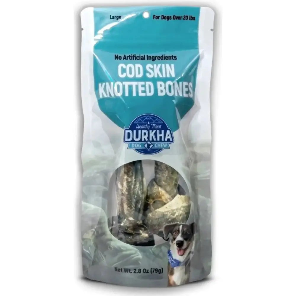 Durkha Cod Skin Knotted Bone Dog Treat - Talis Us