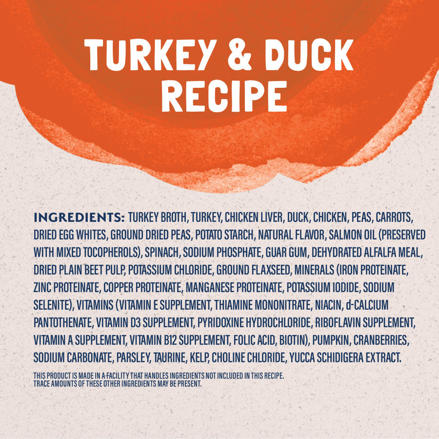 Natural Balance Turkey Duck Cat Food - Platefulls Indoor Gravy Wet Food for Cats. Ingredients list includes turkey broth, chi