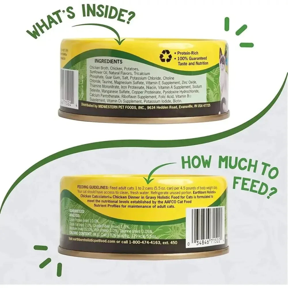 Earthborn Holistic Grain Free Chicken Catcciatori Wet Cat Food - Talis Us