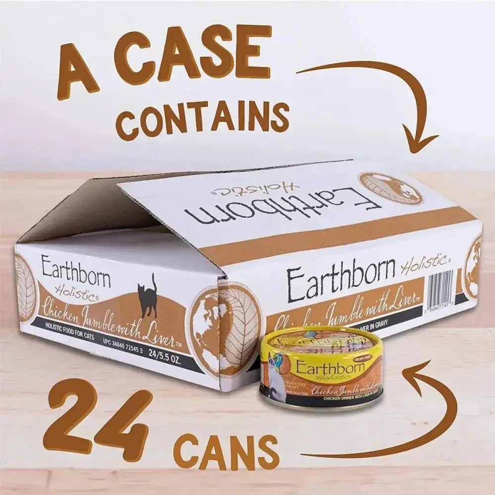 Earthborn Holistic Grain Free Chicken Jumble with Liver Wet Cat Food 24ea/5.5 oz - Talis Us