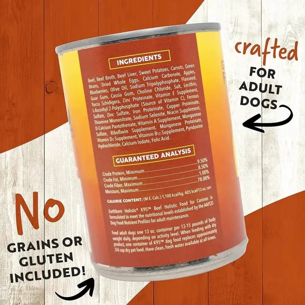 Earthborn Holistic Grain Free K95 Meat Protein Wet Dog Food 12ea/13 oz - Talis Us