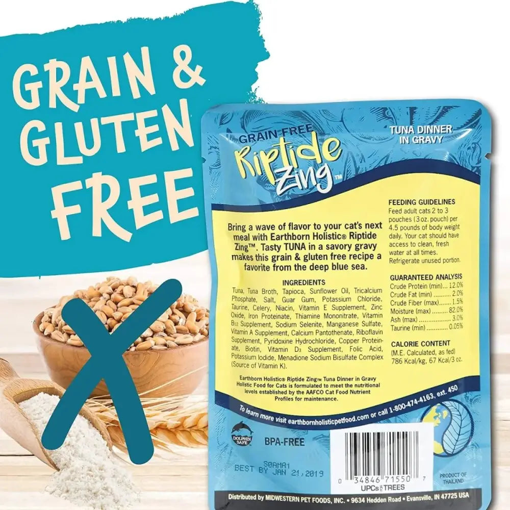 Earthborn Holistic Grain Free Riptide Zing Wet Cat Food 24ea/3 oz - Talis Us