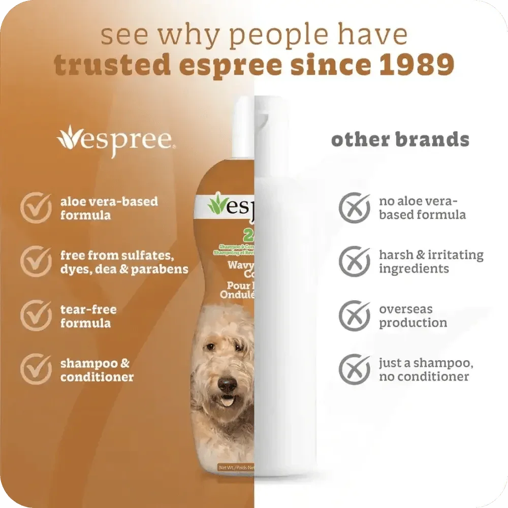 Espree 2in1 Wavy Curly Coat Dog Shampoo 20 oz - Talis Us