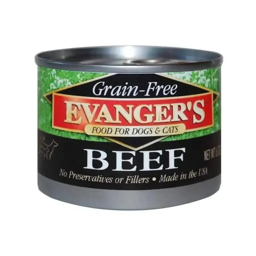 Evanger's Grain-Free Beef Canned Dog & Cat Food 24ea/6 oz Evanger's
