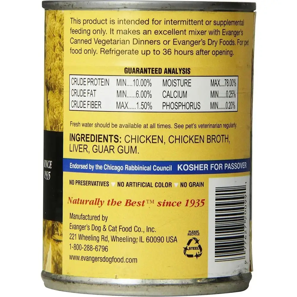 Evanger's Grain-Free Chicken Canned Dog & Cat Food 12ea/12.8 oz Evanger's