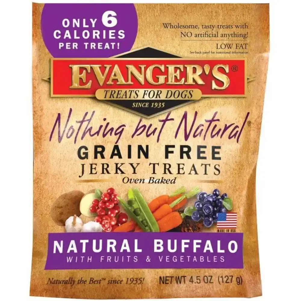 Evanger's Nothing But Natural Buffalo Jerky Dog Treats 4.5 oz - Talis Us