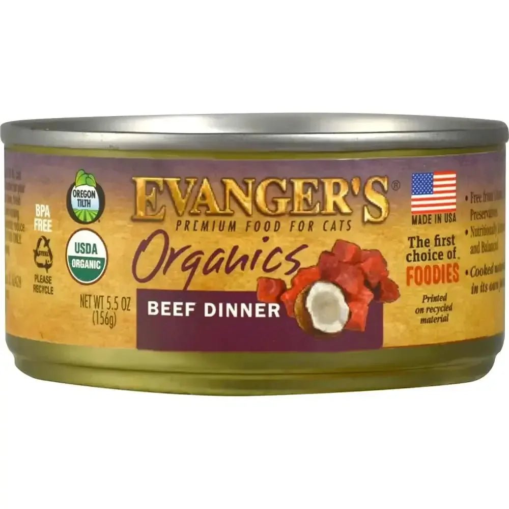 Evanger's Organics Beef Dinner Grain - Free Canned Cat Food - Talis Us