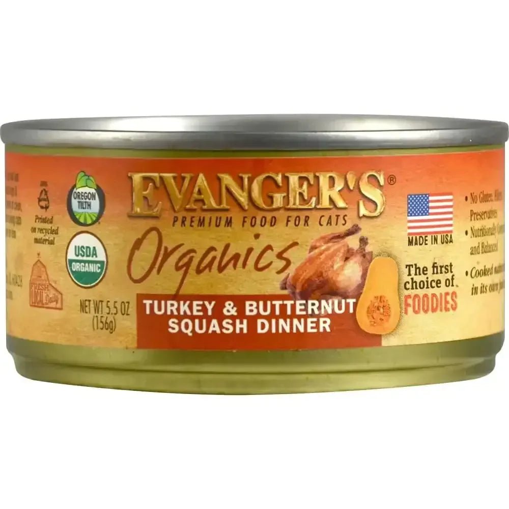 Evanger's Organics Turkey & Butternut Squash Dinner Canned Cat Food - Talis Us