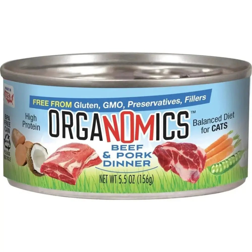 Evanger's OrgaNOMics Beef & Pork Dinner Grain - Free Pate Wet Cat Food 24/5.5oz - Talis Us