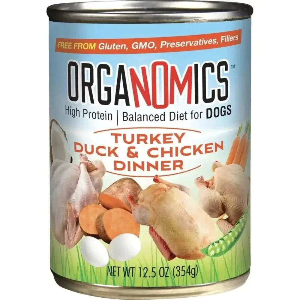 Evanger's OrgaNOMics Turkey, Duck & Chicken Dinner Grain - Free Pate Wet Dog Food 12/12.5oz - Talis Us